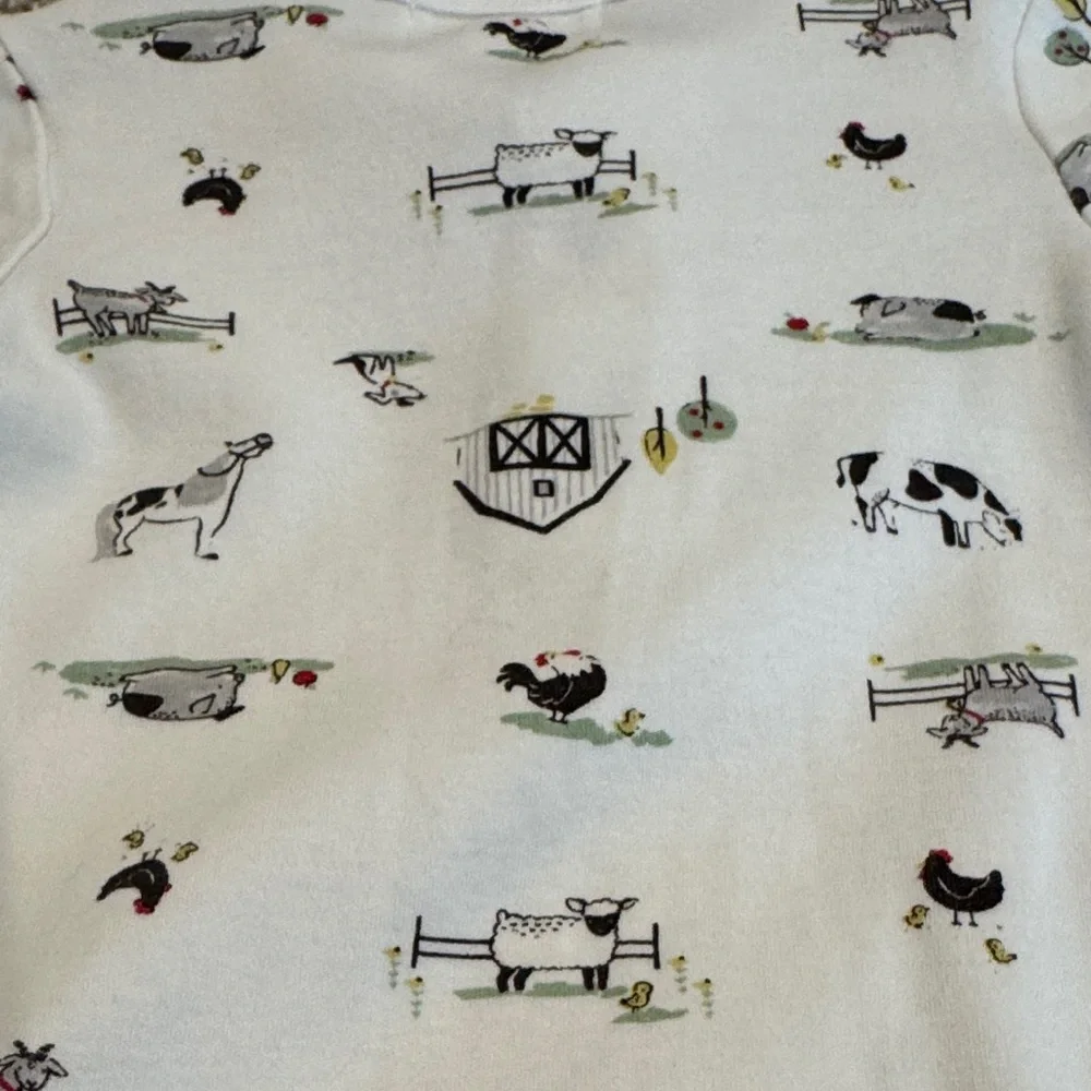 Baby Farm Animal Outfit Set - White and Gray